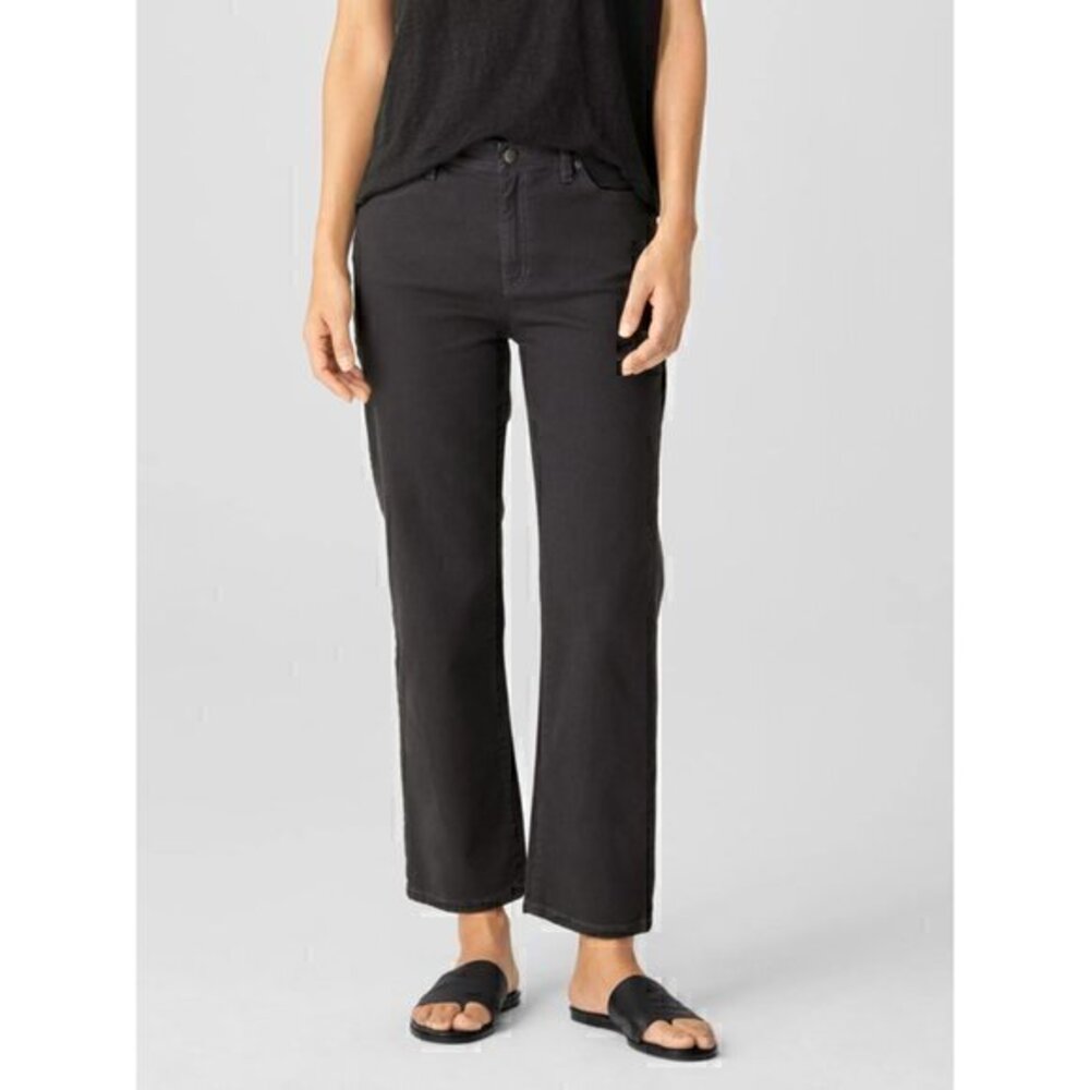 Eileen Fisher Black Straight Leg Ankle Jean Size S